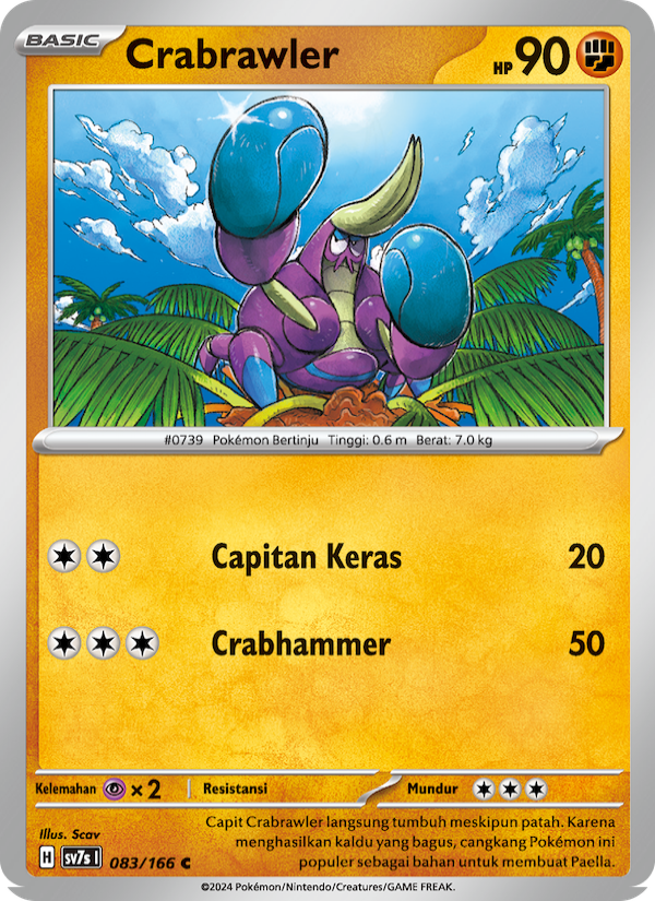 Crabrawler 083 — Bimbingan Rasi (Indonesian Pokémon TCG card)