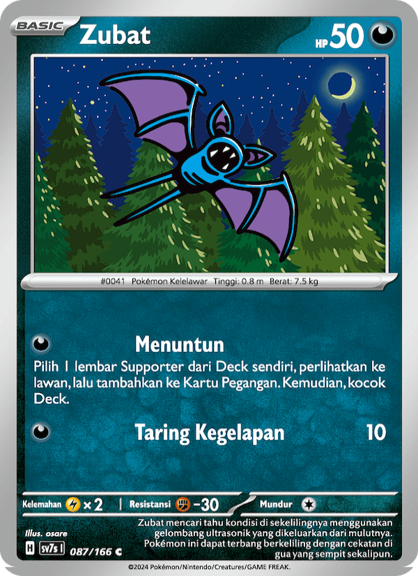 Zubat 087 — Bimbingan Rasi (Indonesian Pokémon TCG card)
