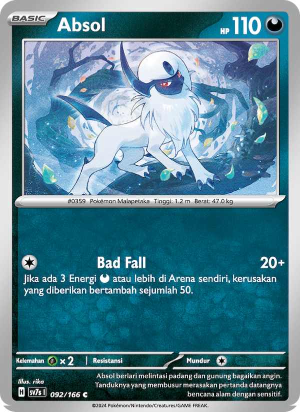 Absol 092 — Bimbingan Rasi (Indonesian Pokémon TCG card)