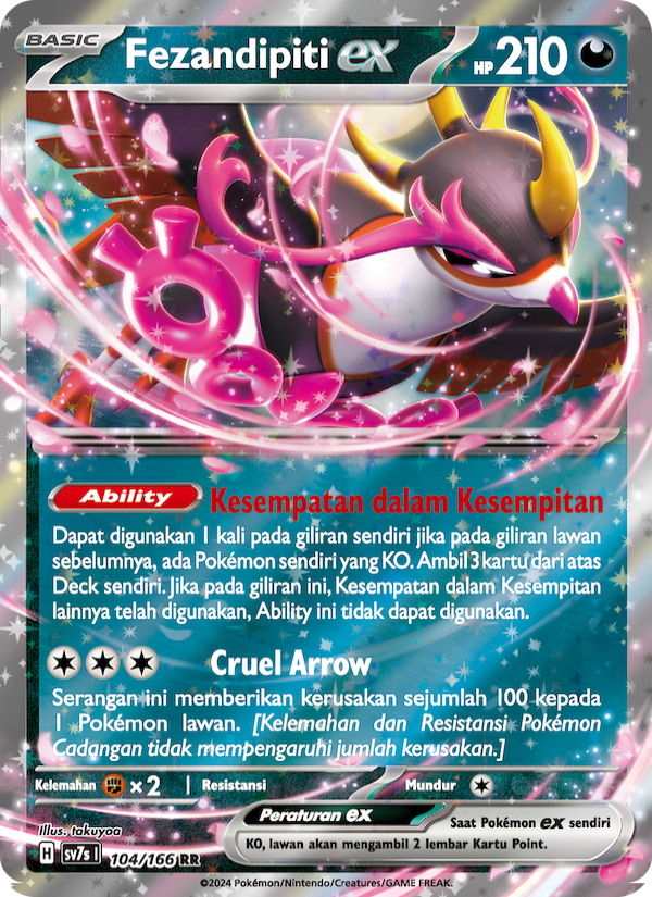 Fezandipiti ex 104 — Bimbingan Rasi (Indonesian Pokémon TCG card)