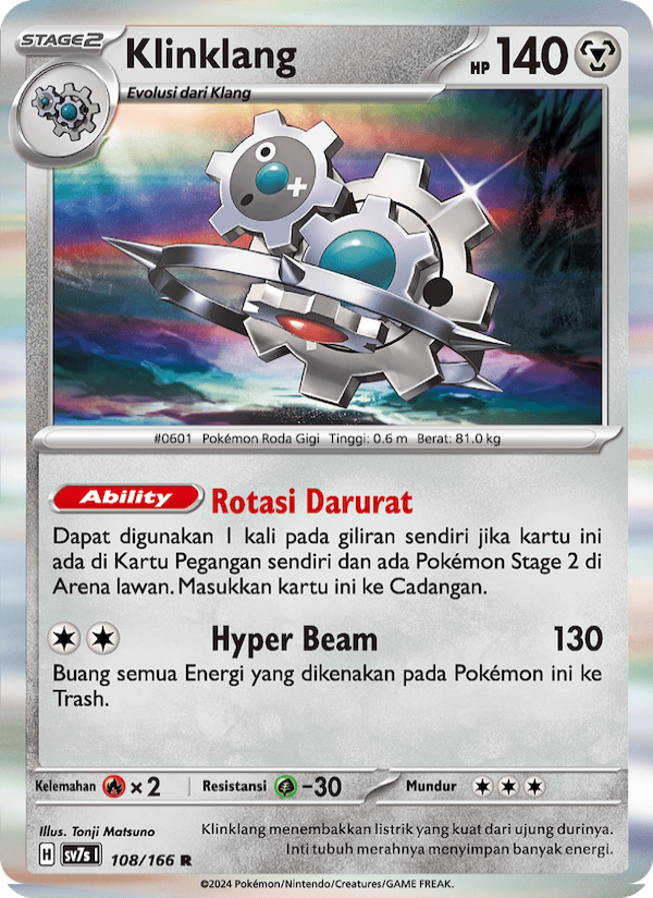 Klinklang 108 — Bimbingan Rasi (Indonesian Pokémon TCG card)