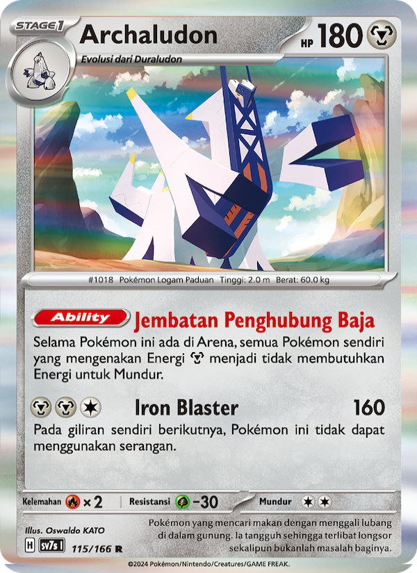 Archaludon 115 — Bimbingan Rasi (Indonesian Pokémon TCG card)