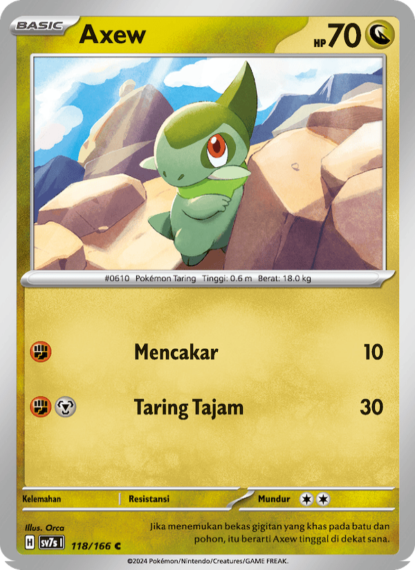 Axew 118 — Bimbingan Rasi (Indonesian Pokémon TCG card)