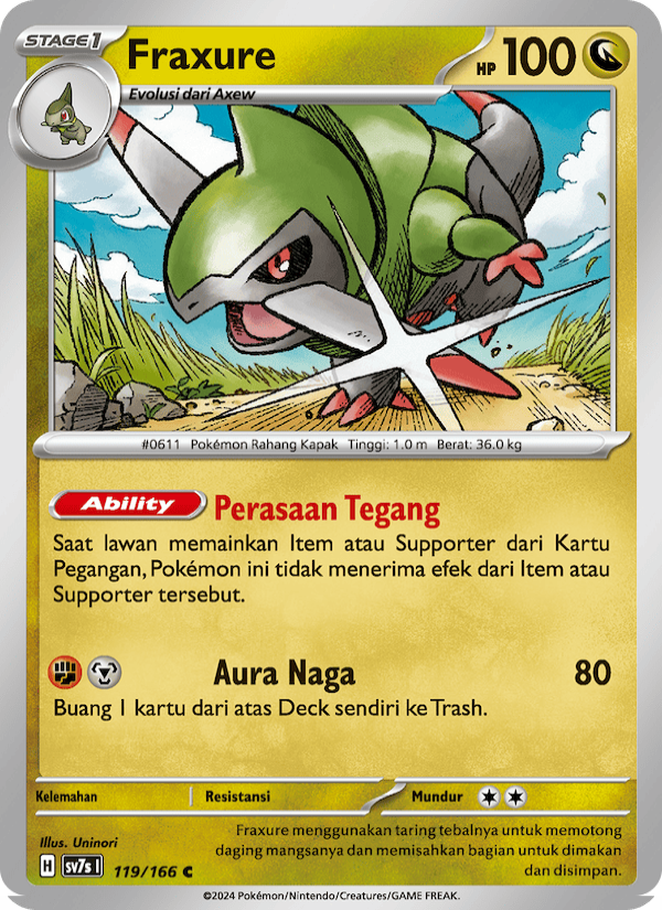 Fraxure 119 — Bimbingan Rasi (Indonesian Pokémon TCG card)
