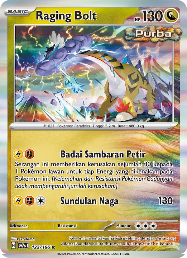 Raging Bolt 122 — Bimbingan Rasi (Indonesian Pokémon TCG card)