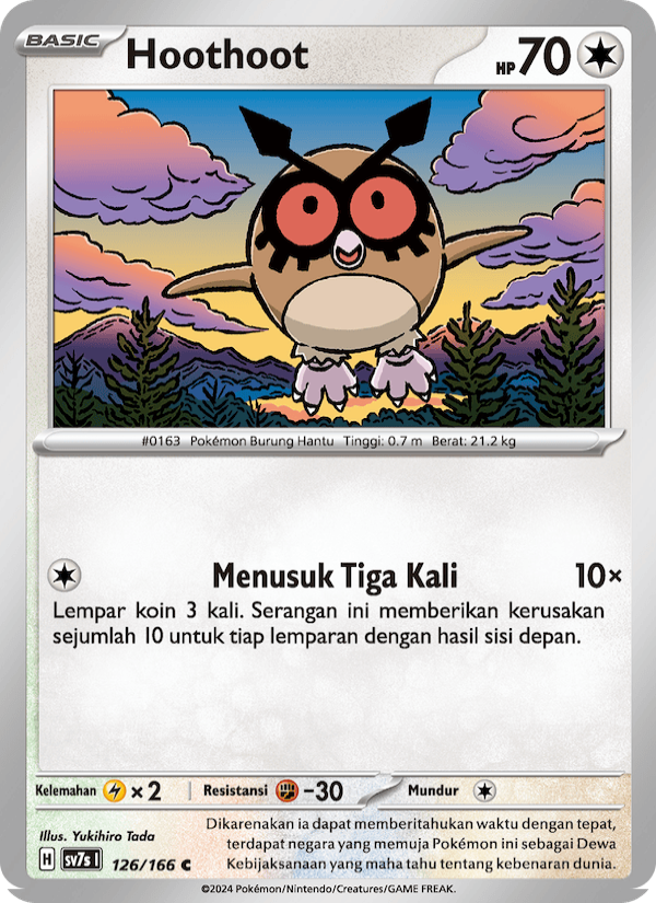 Hoothoot 126 — Bimbingan Rasi (Indonesian Pokémon TCG card)