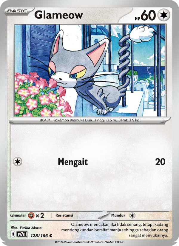 Glameow 128 — Bimbingan Rasi (Indonesian Pokémon TCG card)