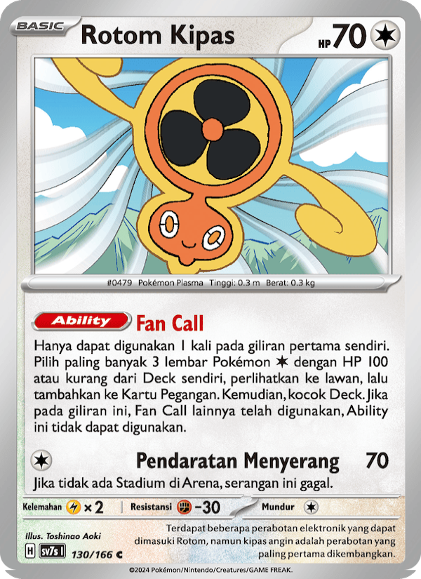 Rotom Kipas 130 — Bimbingan Rasi (Indonesian Pokémon TCG card)
