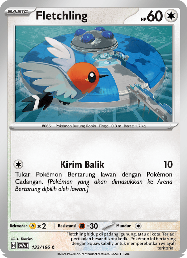 Fletchling 133 — Bimbingan Rasi (Indonesian Pokémon TCG card)