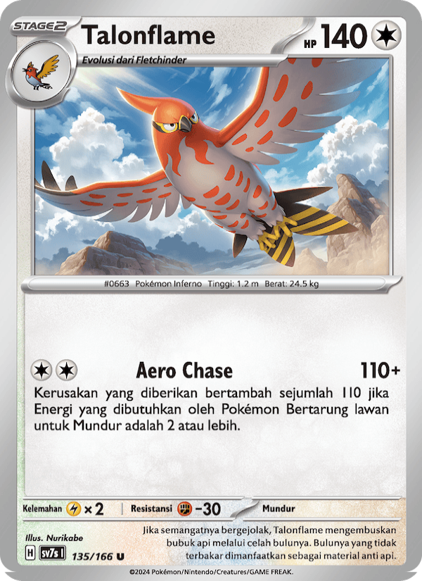 Talonflame 135 — Bimbingan Rasi (Indonesian Pokémon TCG card)