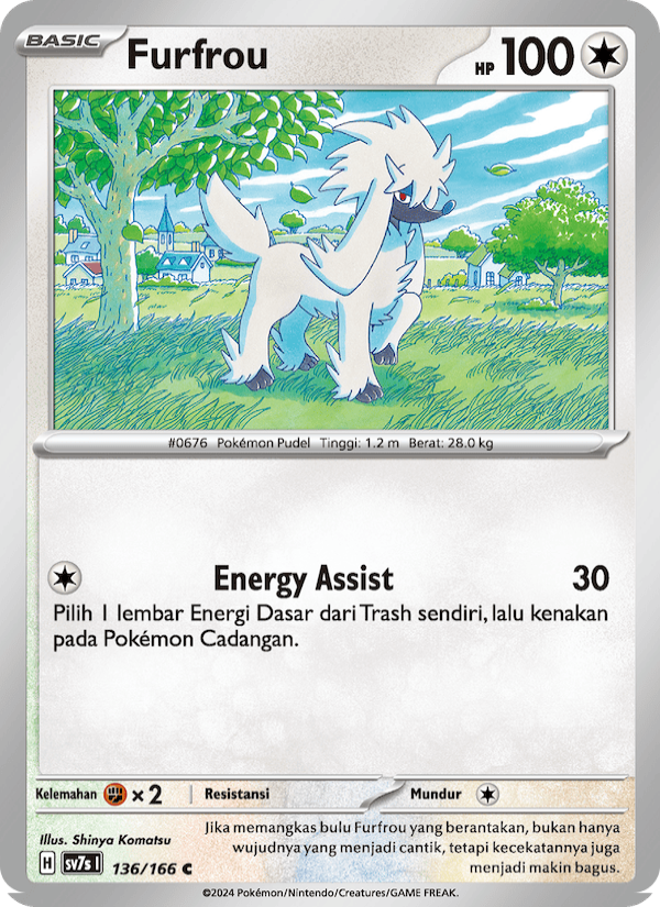 Furfrou 136 — Bimbingan Rasi (Indonesian Pokémon TCG card)