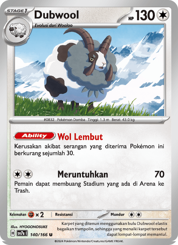 Dubwool 140 — Bimbingan Rasi (Indonesian Pokémon TCG card)