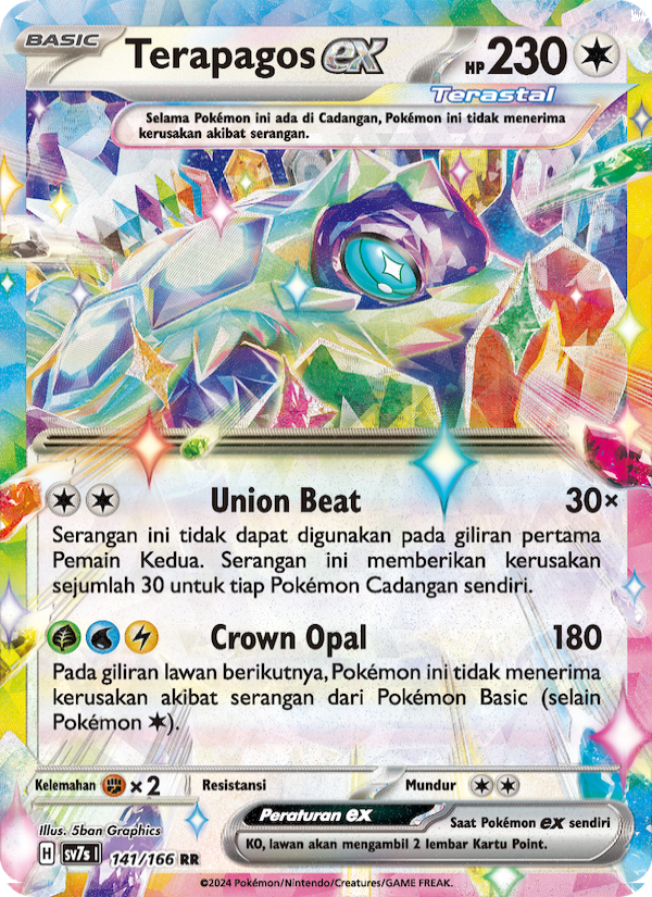 Terapagos ex 141 — Bimbingan Rasi (Indonesian Pokémon TCG card)