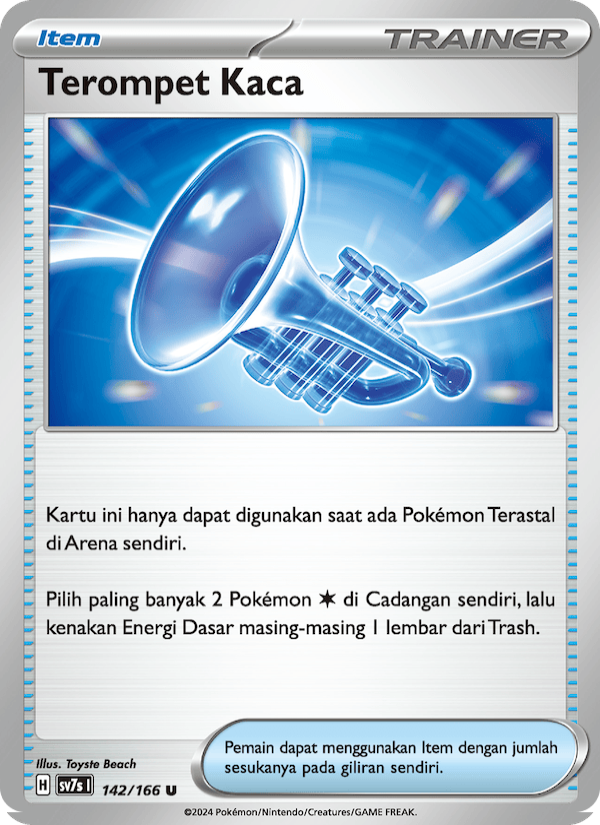 Terompet Kaca 142 — Bimbingan Rasi (Indonesian Pokémon TCG card)