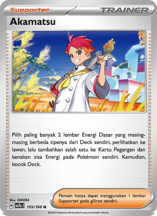 Akamatsu‌ 155 — Bimbingan Rasi (Indonesian Pokémon TCG card)