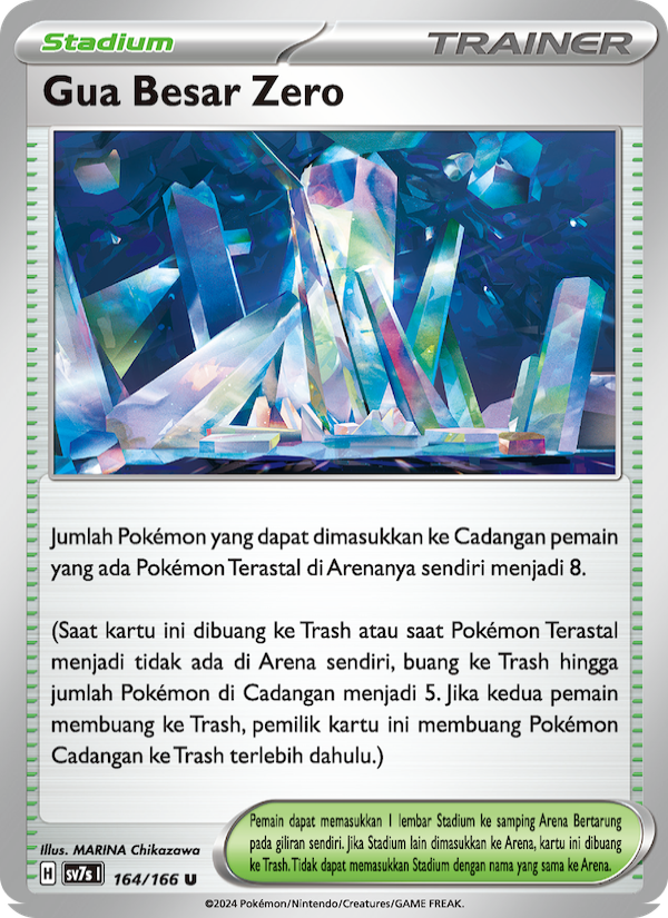 Gua Besar Zero 164 — Bimbingan Rasi (Indonesian Pokémon TCG card)