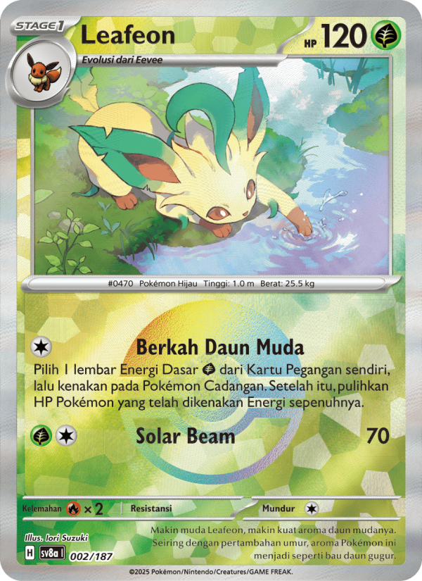 Leafeon 002 — Festival Terastal ex (Indonesian Pokémon TCG card)