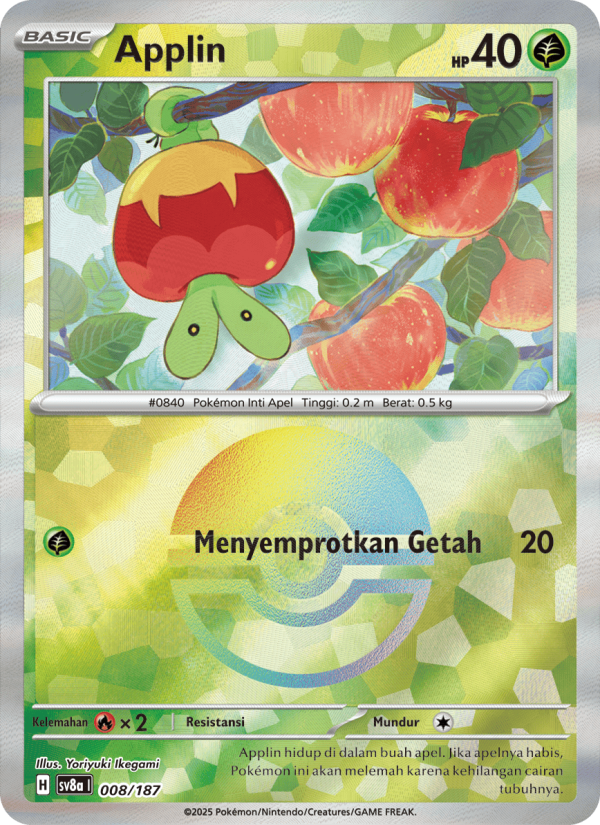 Applin 008 — Festival Terastal ex (Indonesian Pokémon TCG card)