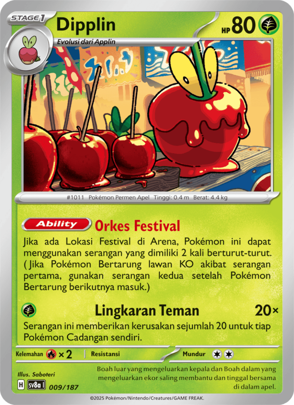 Dipplin 009 — Festival Terastal ex (Indonesian Pokémon TCG card)