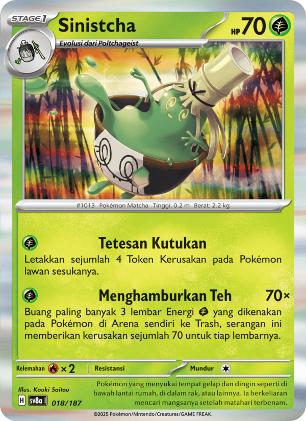 Sinistcha 018 — Festival Terastal ex (Indonesian Pokémon TCG card)