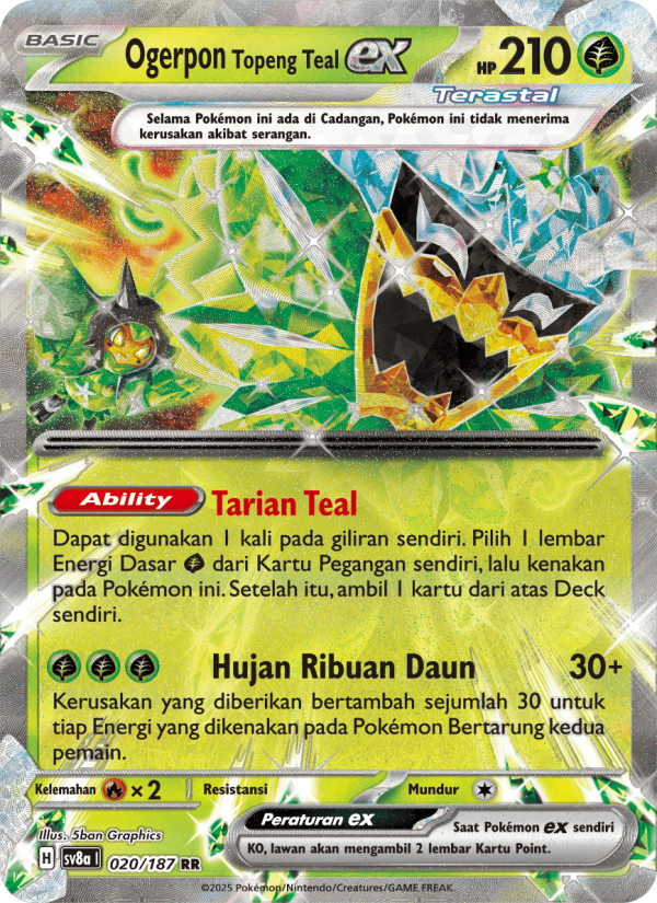 Ogerpon Topeng Teal ex 020 — Festival Terastal ex (Indonesian Pokémon TCG card)