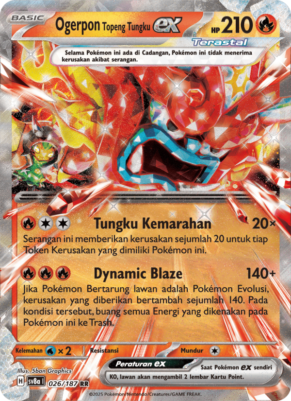 Ogerpon Topeng Tungku ex 026 — Festival Terastal ex (Indonesian Pokémon TCG card)
