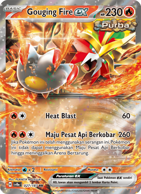 Gouging Fire ex 027 — Festival Terastal ex (Indonesian Pokémon TCG card)