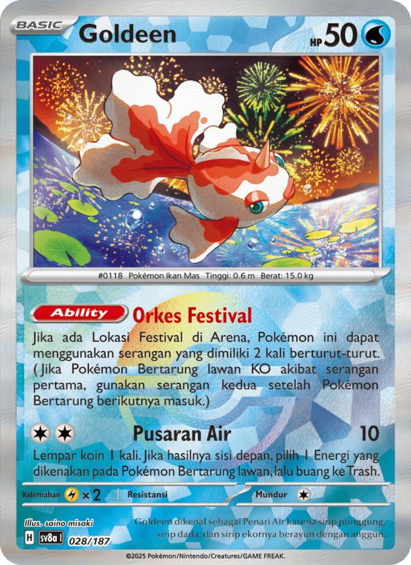 Goldeen 028 — Festival Terastal ex (Indonesian Pokémon TCG card)