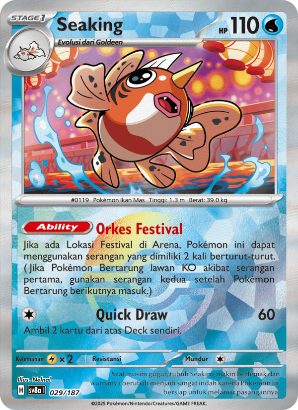 Seaking 029 — Festival Terastal ex (Indonesian Pokémon TCG card)