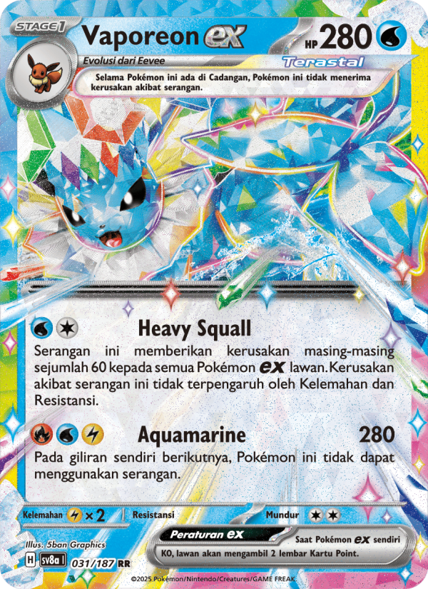 Vaporeon ex 031 — Festival Terastal ex (Indonesian Pokémon TCG card)