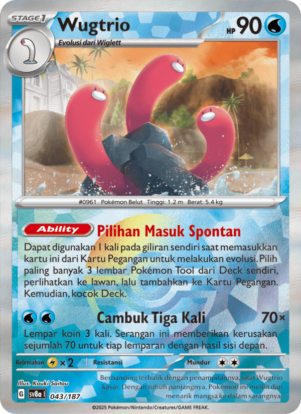 Wugtrio 043 — Festival Terastal ex (Indonesian Pokémon TCG card)