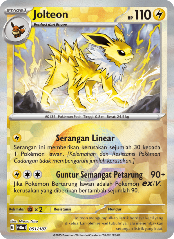 Jolteon 051 — Festival Terastal ex (Indonesian Pokémon TCG card)