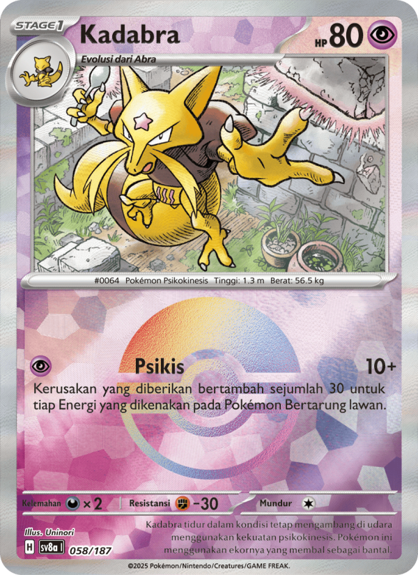 Kadabra 058 — Festival Terastal ex (Indonesian Pokémon TCG card)