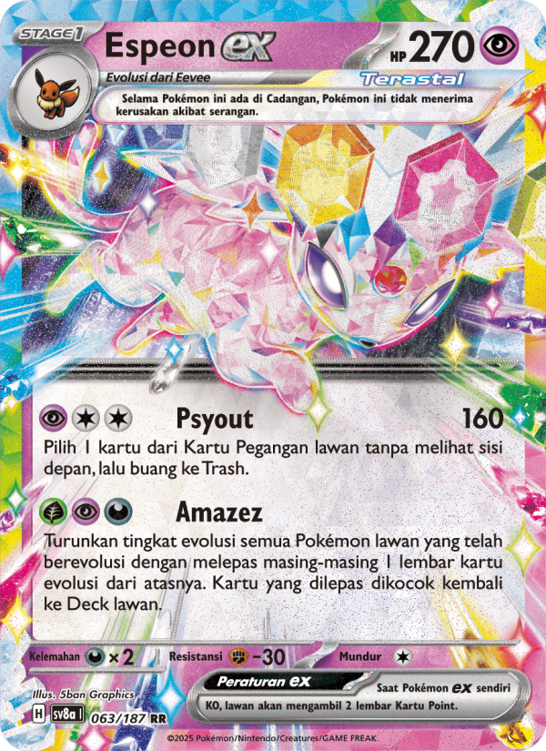 Espeon ex 063 — Festival Terastal ex (Indonesian Pokémon TCG card)