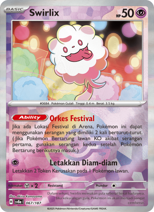 Swirlix 067 — Festival Terastal ex (Indonesian Pokémon TCG card)