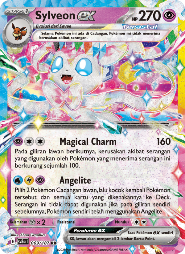 Sylveon ex 069 — Festival Terastal ex (Indonesian Pokémon TCG card)