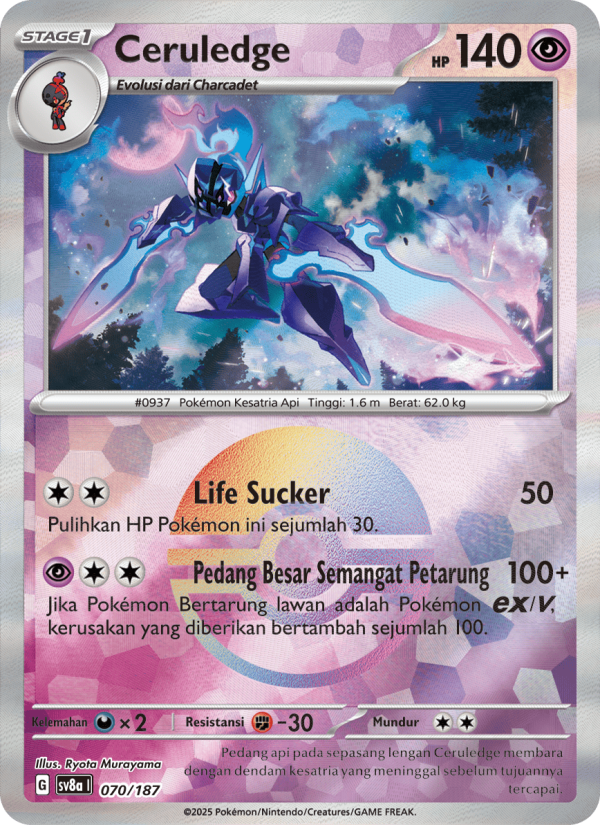 Ceruledge 070 — Festival Terastal ex (Indonesian Pokémon TCG card)