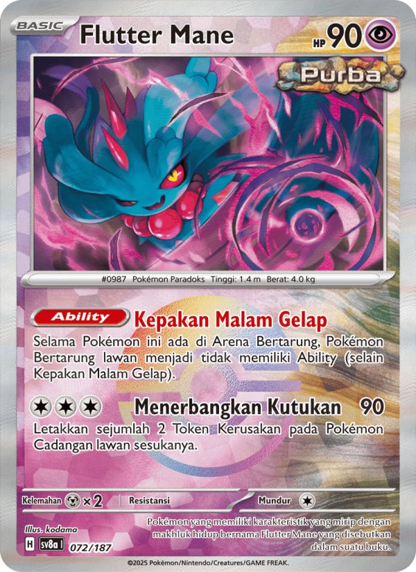 Flutter Mane 072 — Festival Terastal ex (Indonesian Pokémon TCG card)
