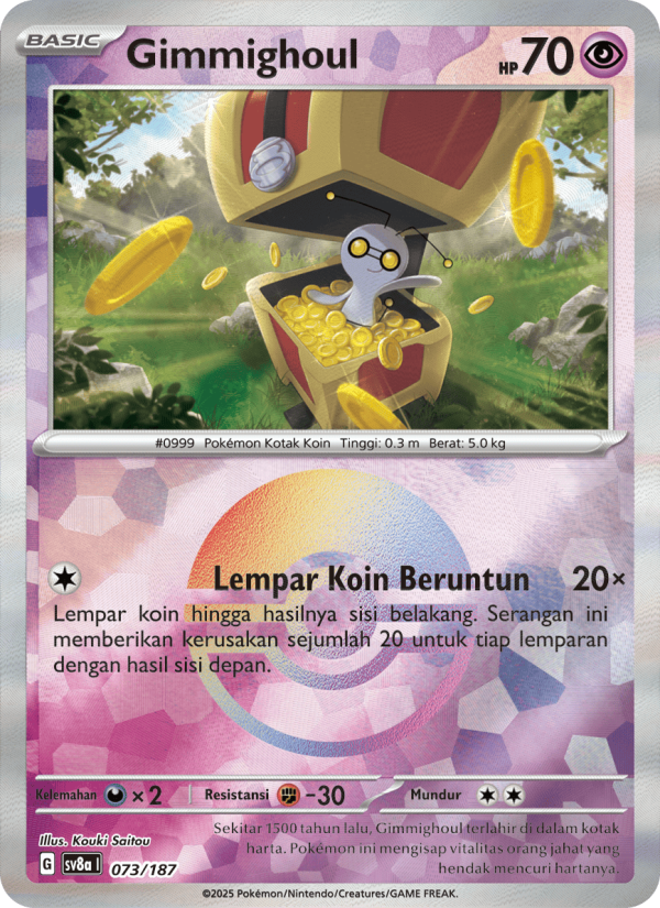 Gimmighoul 073 — Festival Terastal ex (Indonesian Pokémon TCG card)