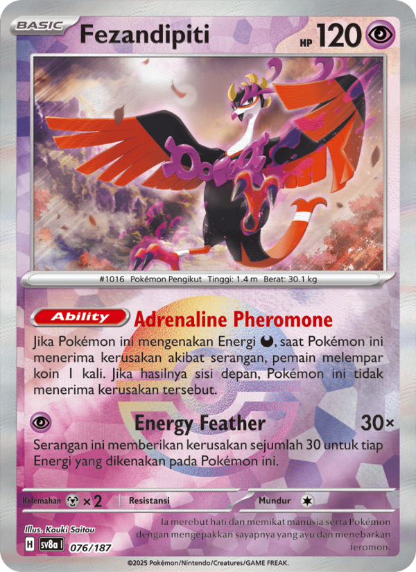 Fezandipiti 076 — Festival Terastal ex (Indonesian Pokémon TCG card)