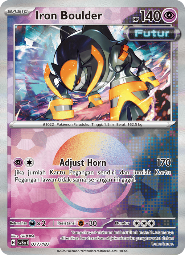 Iron Boulder 077 — Festival Terastal ex (Indonesian Pokémon TCG card)