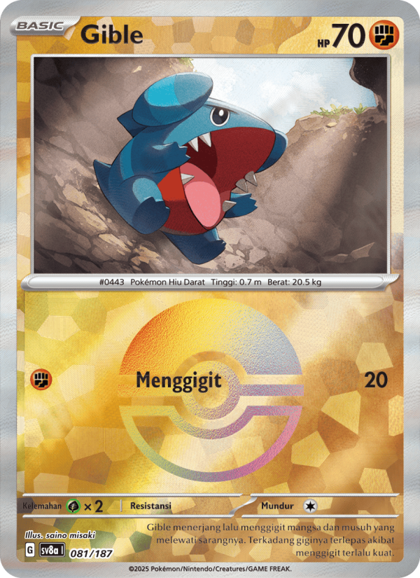 Gible 081 — Festival Terastal ex (Indonesian Pokémon TCG card)