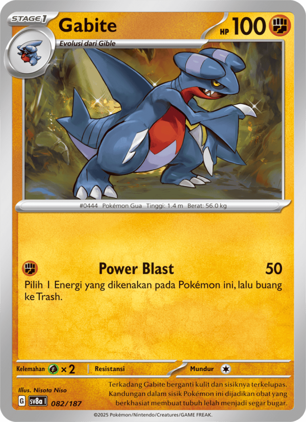 Gabite 082 — Festival Terastal ex (Indonesian Pokémon TCG card)