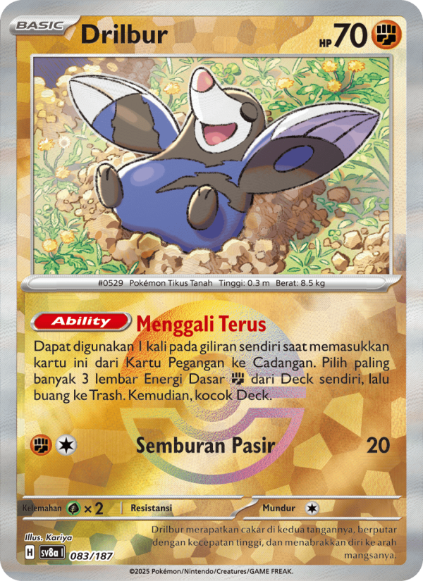 Drilbur 083 — Festival Terastal ex (Indonesian Pokémon TCG card)