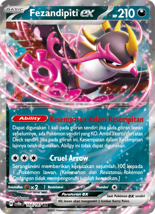Fezandipiti ex 104 — Festival Terastal ex (Indonesian Pokémon TCG card)