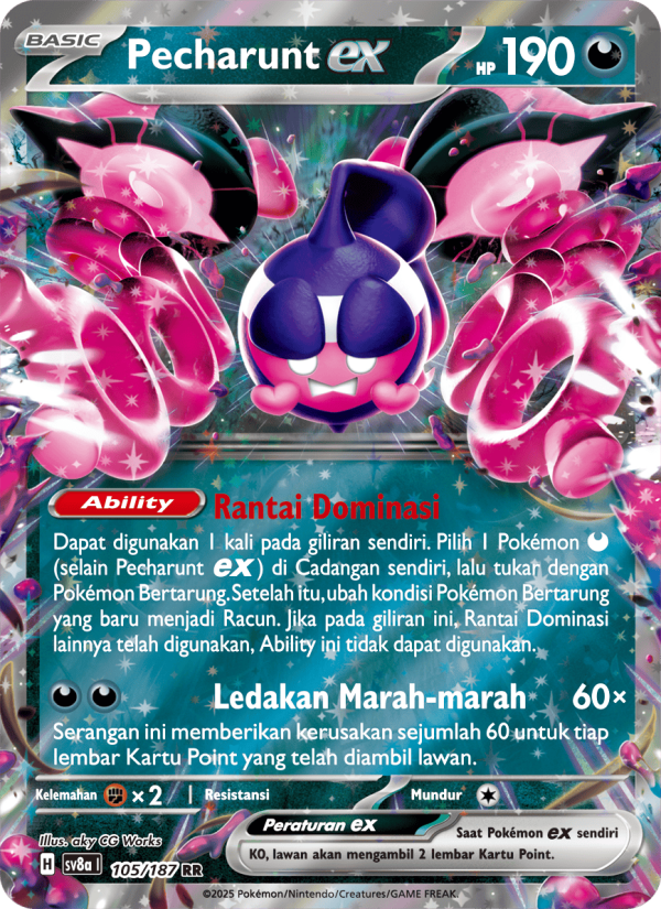Pecharunt ex 105 — Festival Terastal ex (Indonesian Pokémon TCG card)