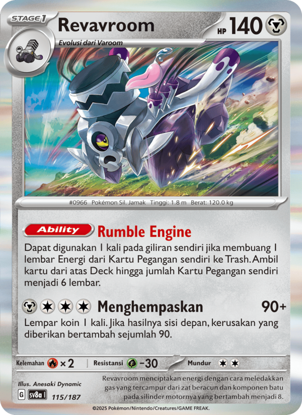 Revavroom 115 — Festival Terastal ex (Indonesian Pokémon TCG card)