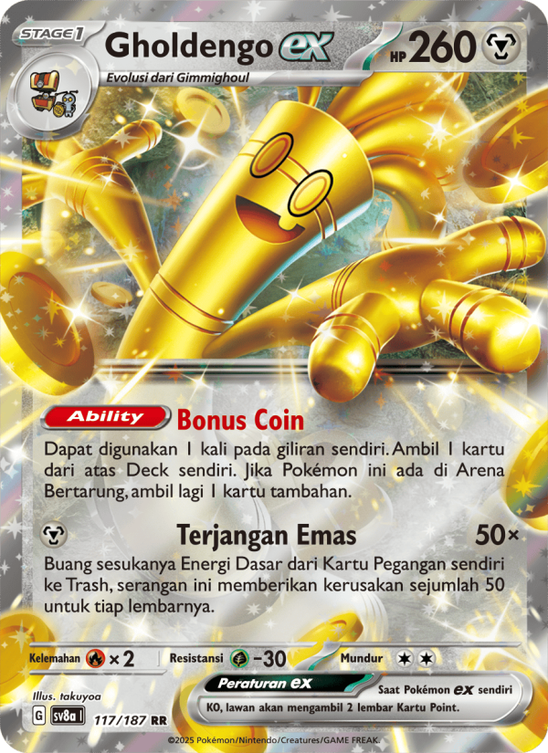 Gholdengo ex 117 — Festival Terastal ex (Indonesian Pokémon TCG card)