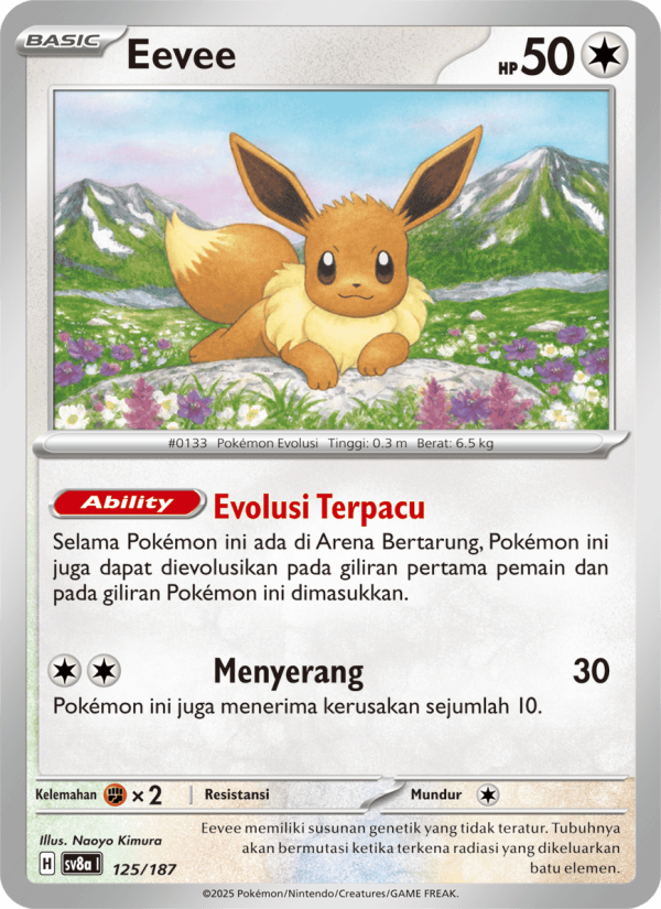 Eevee 125 — Festival Terastal ex (Indonesian Pokémon TCG card)