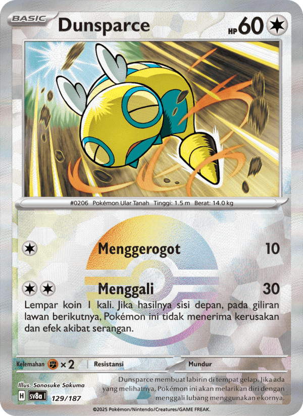 Dunsparce 129 — Festival Terastal ex (Indonesian Pokémon TCG card)